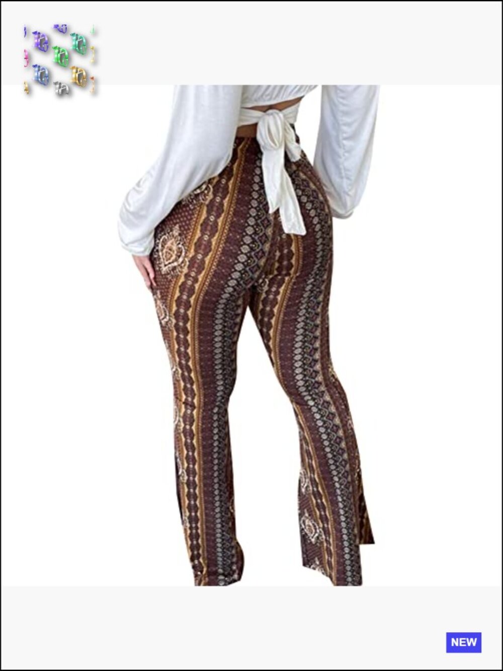 Flare Yoga Leggings High Waisted Wide Leg Bell Bottom Pants Boho Palazzo - Picture 2 of 4